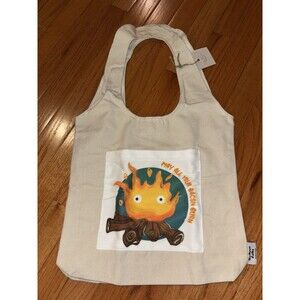 Howl’s Moving Castle Up Town Folks Calcifer Canvas Tote Bag 14x13 Inch